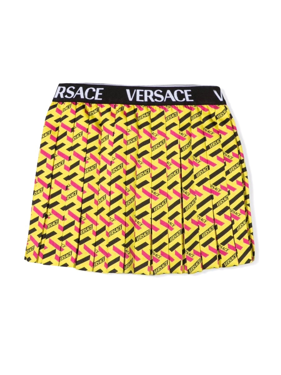 Skirt Twill Monogram Yellow Polyester