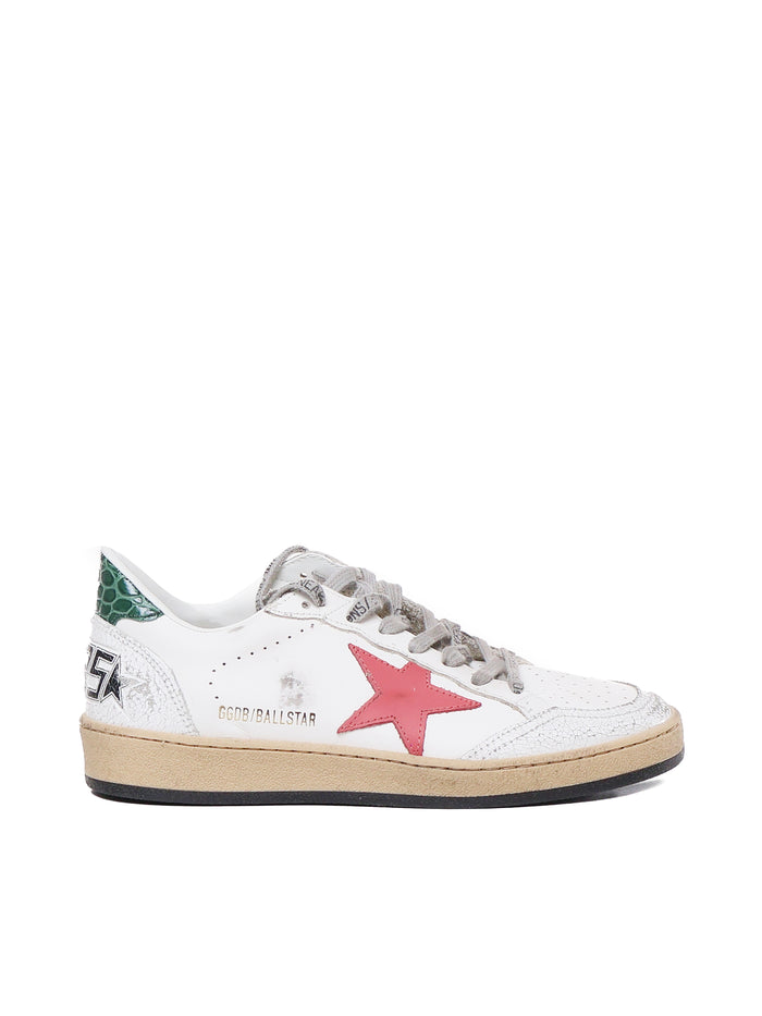 Golden Goose Sneakers White Mineral Red Green Cow Leather
