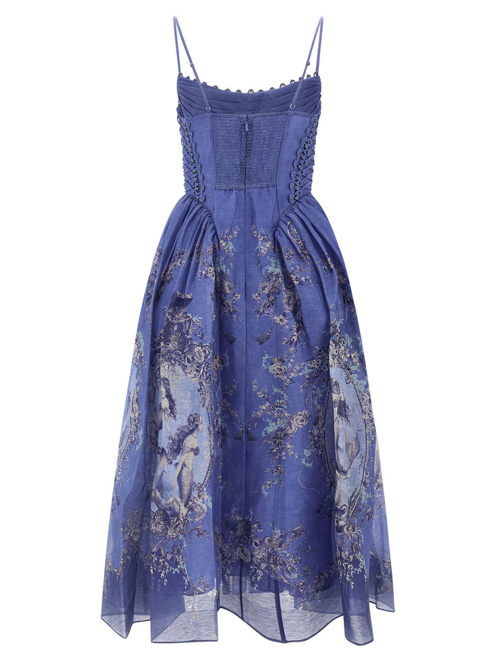 Rebellion Mermaid Picnic dress Blue Linen