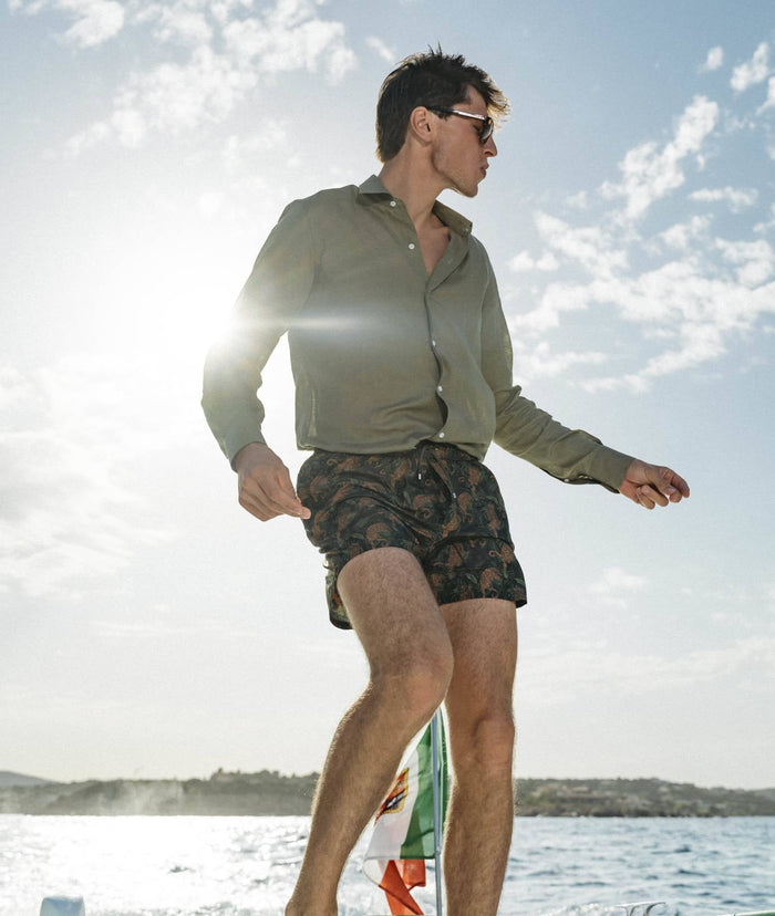 Swim Suit Cheetah Olive Short