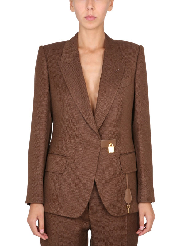 Padlocked Jacket Brown Viscose Polyamide