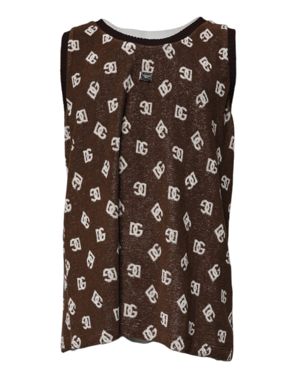 Dolce & Gabbana 87% Cotton 13% Nylon tank top in brown