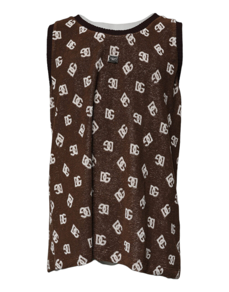 Dolce & Gabbana 87% Cotton 13% Nylon tank top in brown