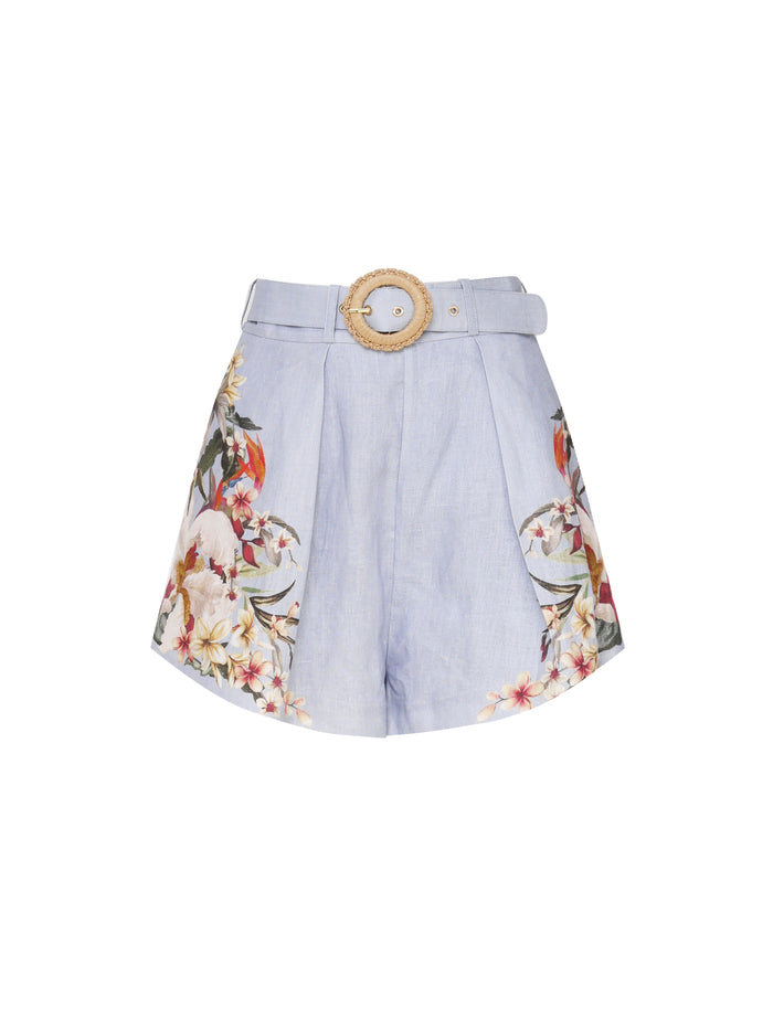 Zimmermann Shorts Blue Palm Cotton