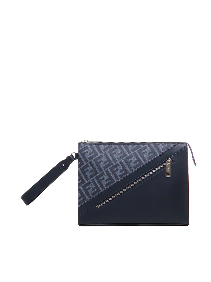Fendi Bags Denim Blu+blu Scr+p Pelle Di Vitello