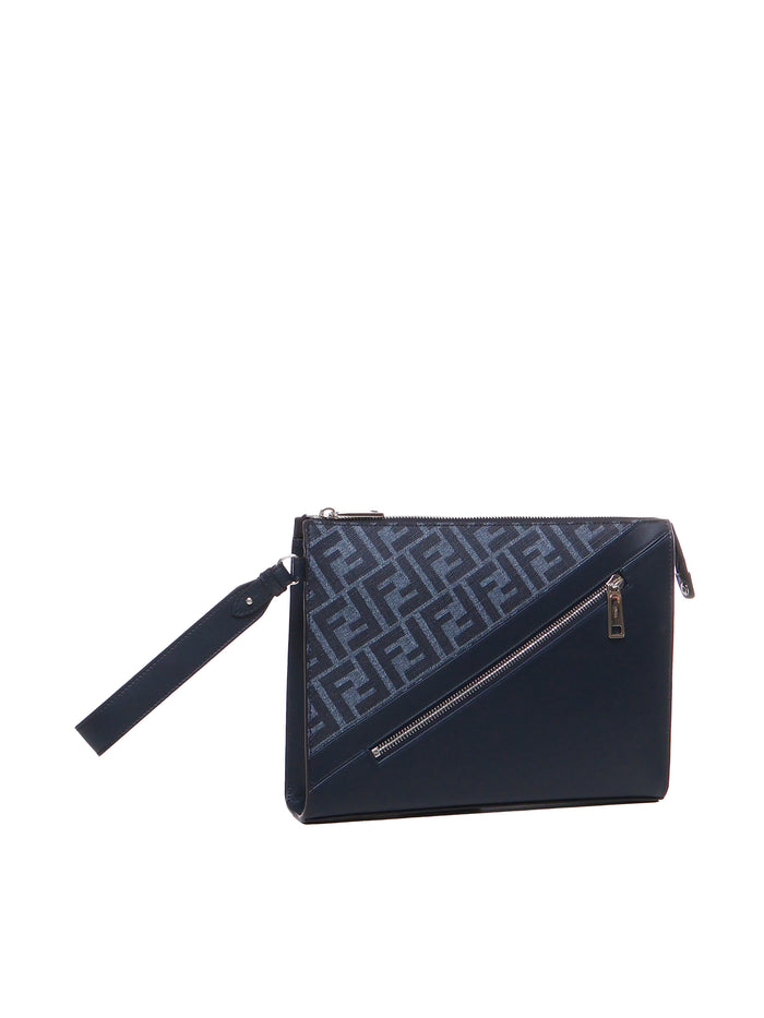 Fendi Bags Denim Blu+blu Scr+p Pelle Di Vitello