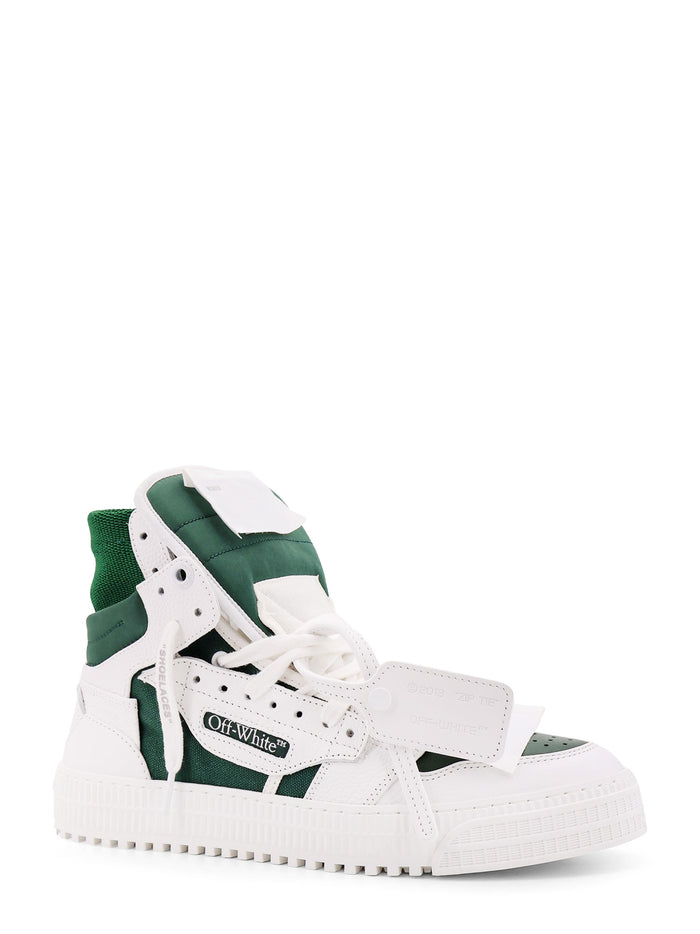 Off White Sneakers Green Pelle/tessuto