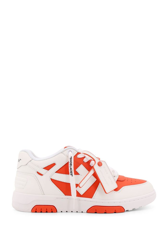 Off White Sneakers Orange Pelle