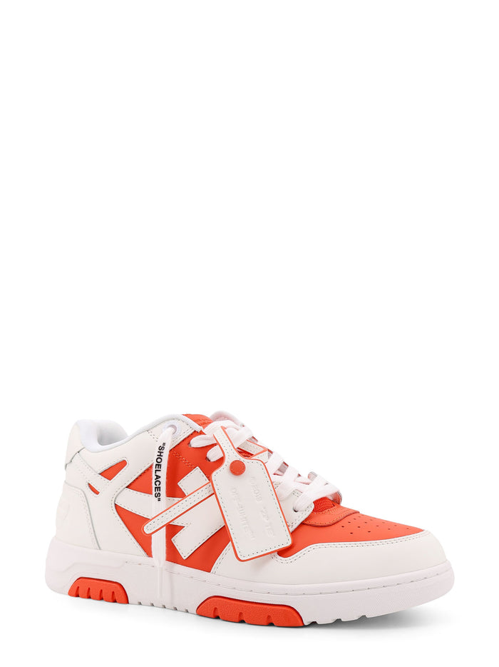 Off White Sneakers Orange Pelle