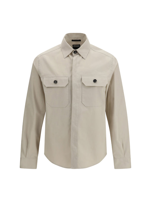 Zegna 46% Linen shirt jacket in beige