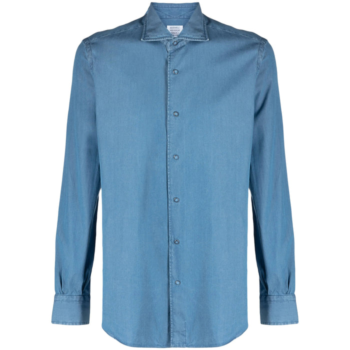 Shirt Mazzarelli Blue Cotton: 100