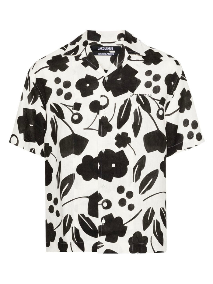 Jacquemus Shirts Pt Black White Cubic Flow Cotton
