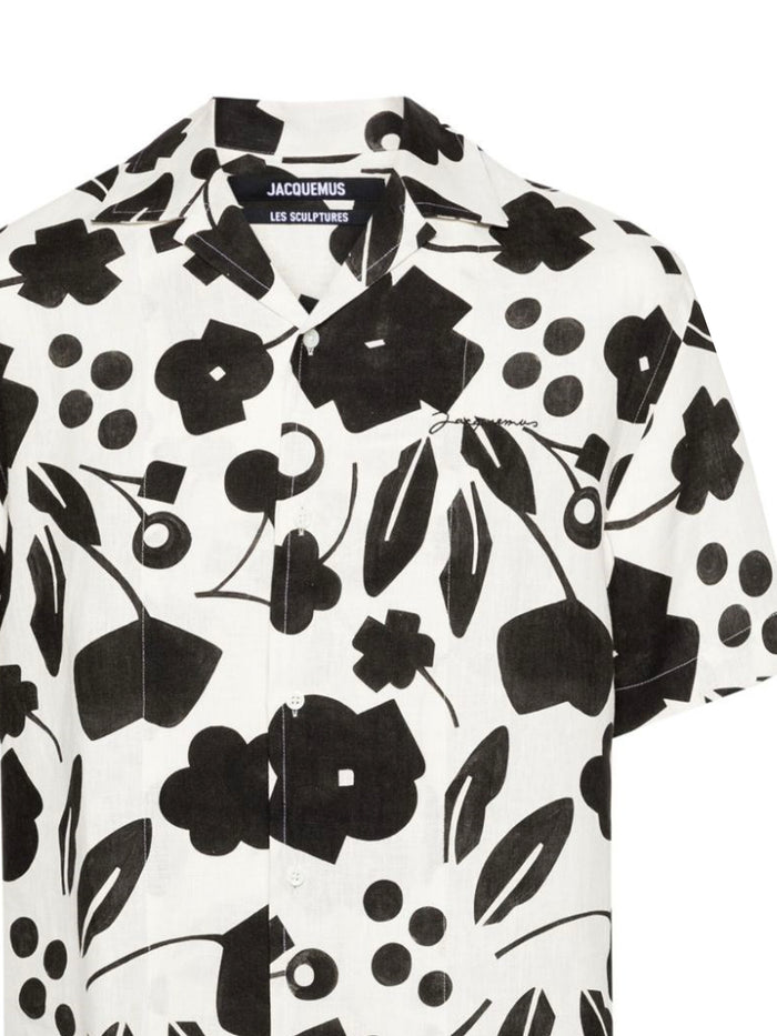 Jacquemus Shirts Pt Black White Cubic Flow Cotton