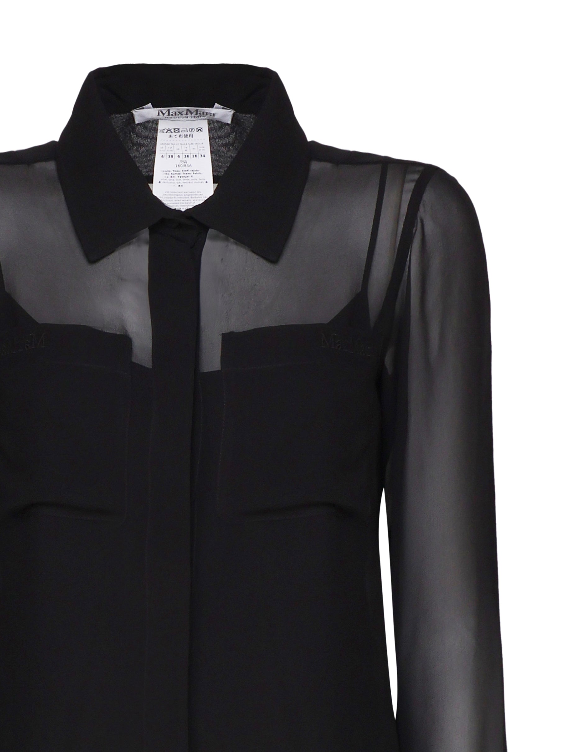 Max Mara Shirts Black Seta acetato