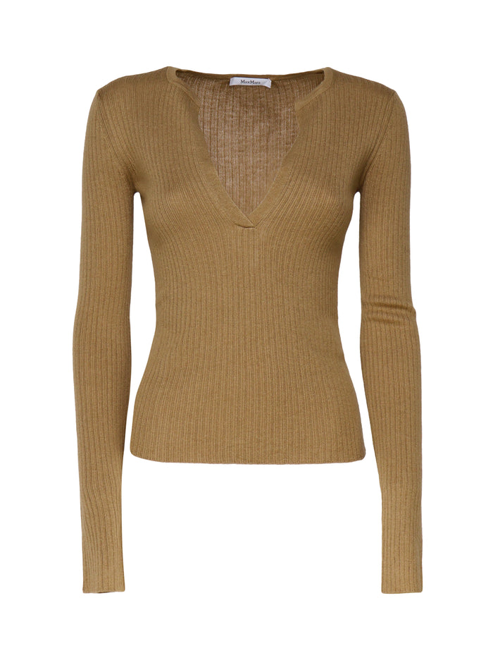 Max Mara Sweaters Brown In Maglia Seta