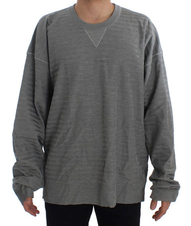 Dolce & Gabbana Silk Crewneck Pullover Sweater — Gray