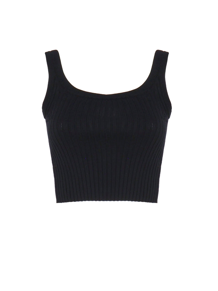 Sportmax Top Black In Maglia Viscosa