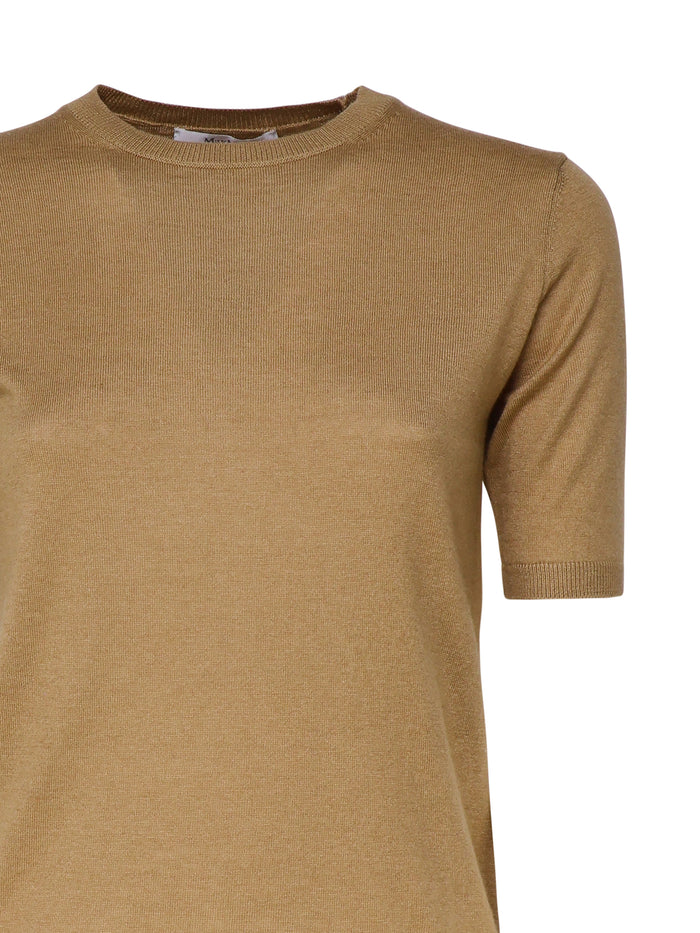 Max Mara T-Shirts And Polos Brown In Maglia Seta