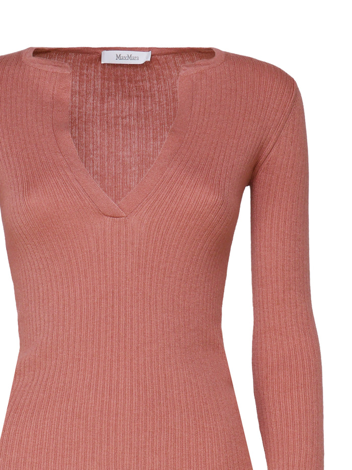 Max Mara Sweaters Dark Pink In Maglia Seta