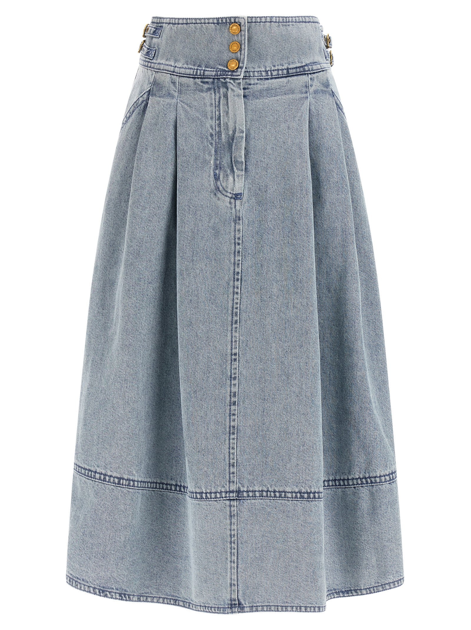 Denim skirt Light Blue Cotton