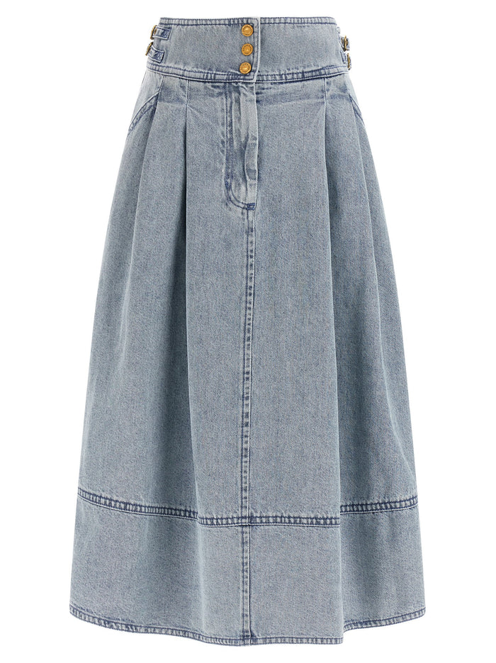 Denim skirt Light Blue Cotton