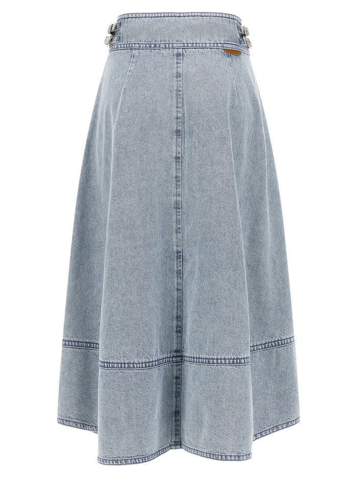 Denim skirt Light Blue Cotton
