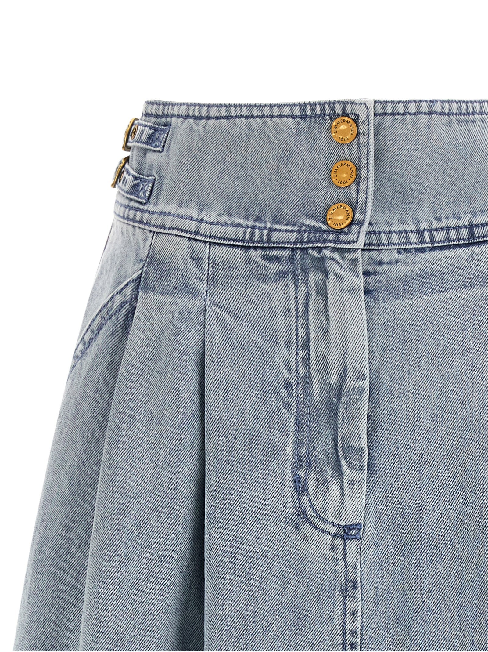 Denim skirt Light Blue Cotton