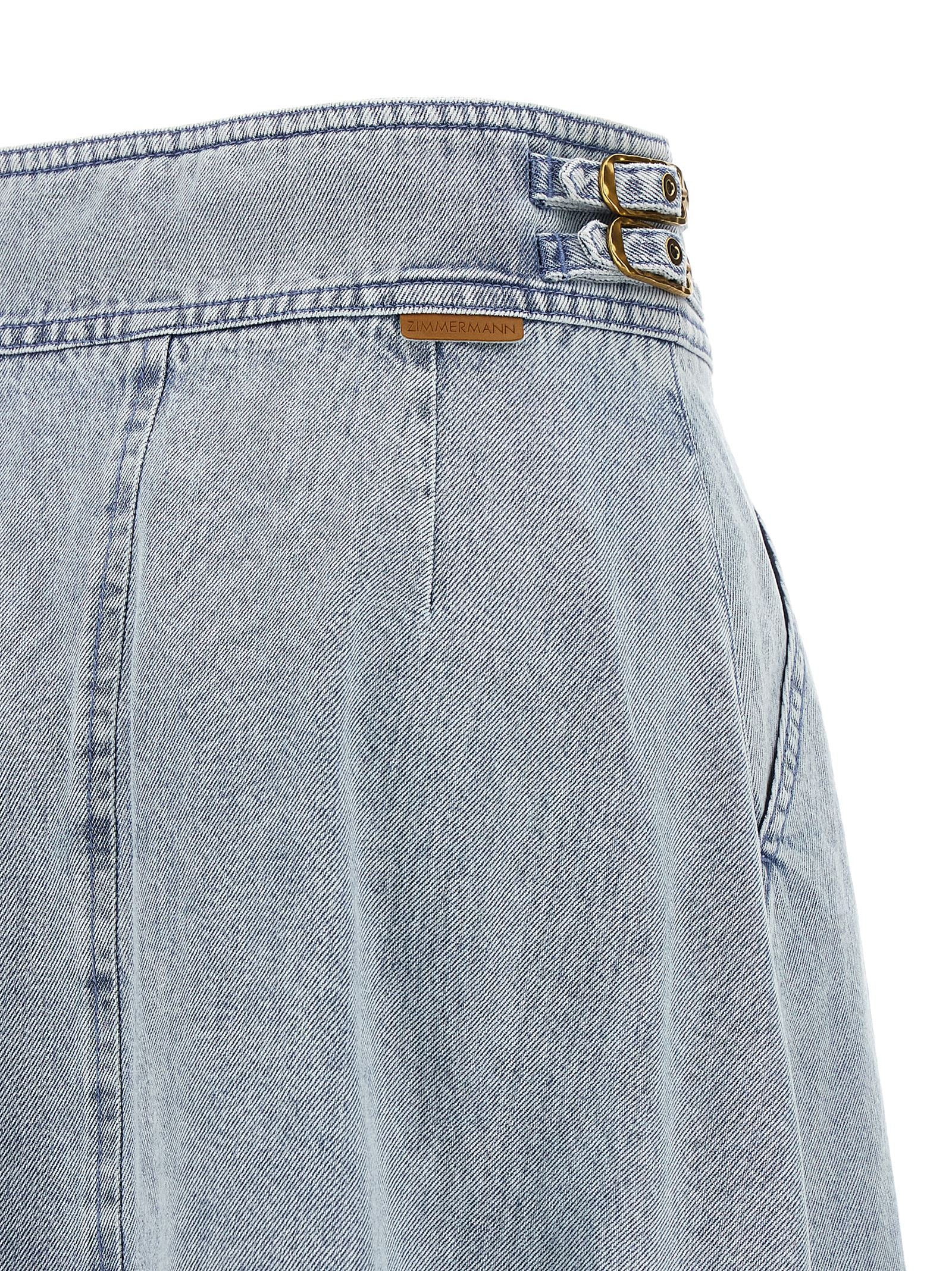 Denim skirt Light Blue Cotton