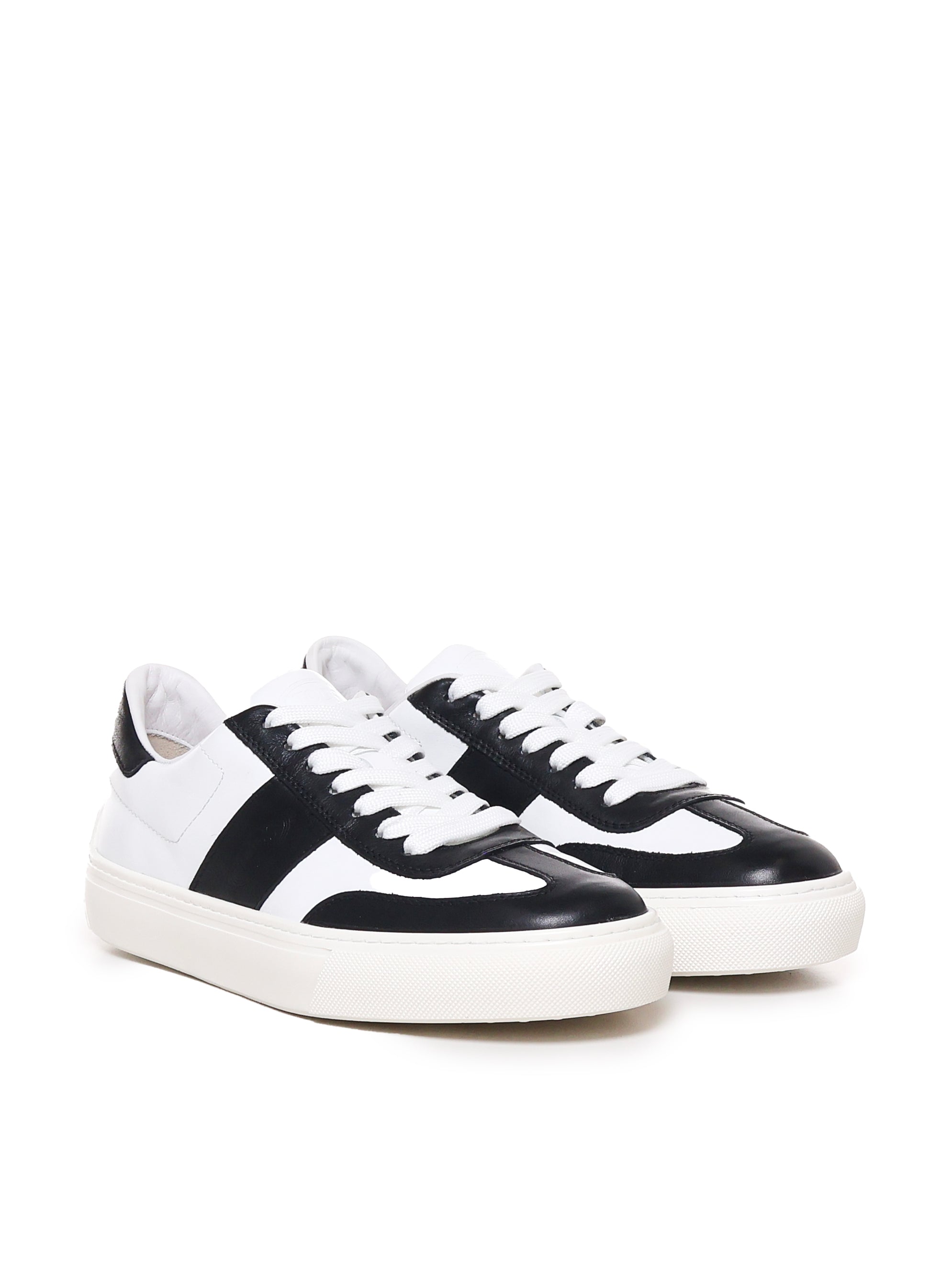 Tods Sneakers White, Black Calfskin