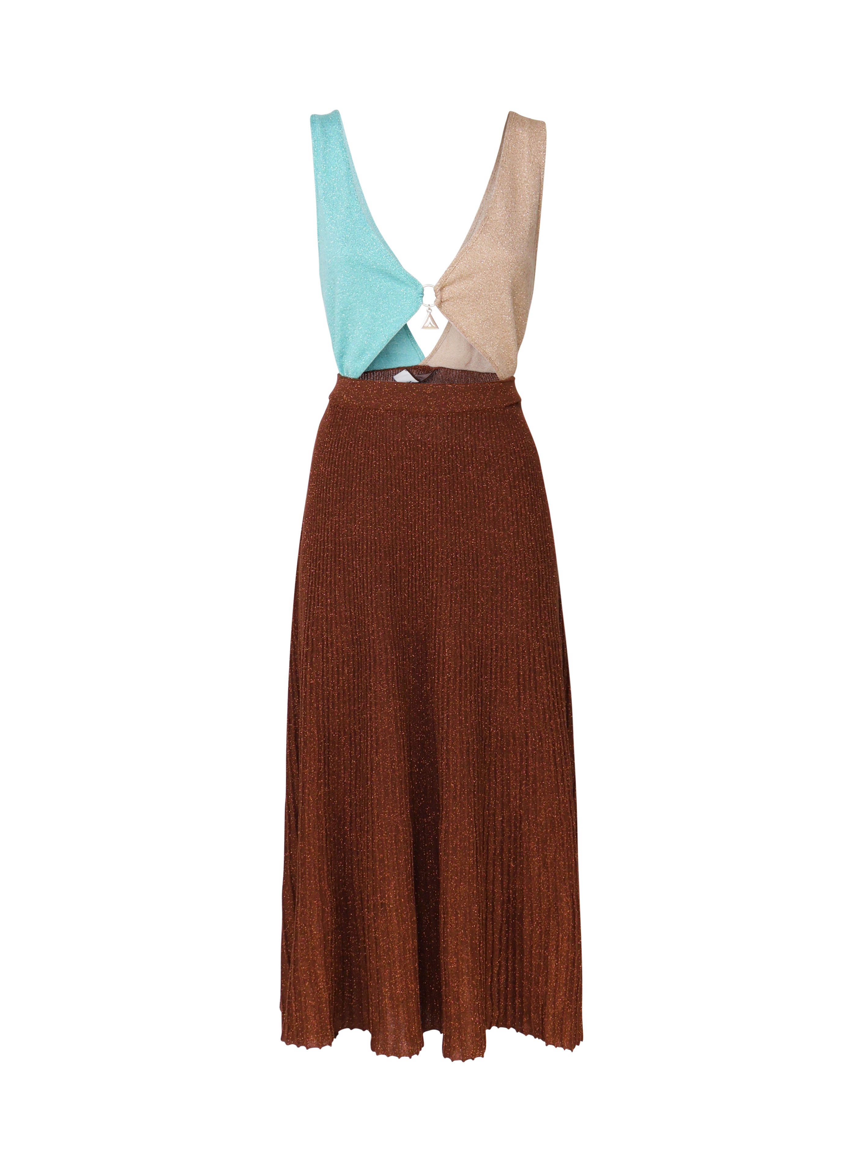 ISPIRED BY AKEP Dresses Brown, Beige Viscosa Poliammide Poliestere