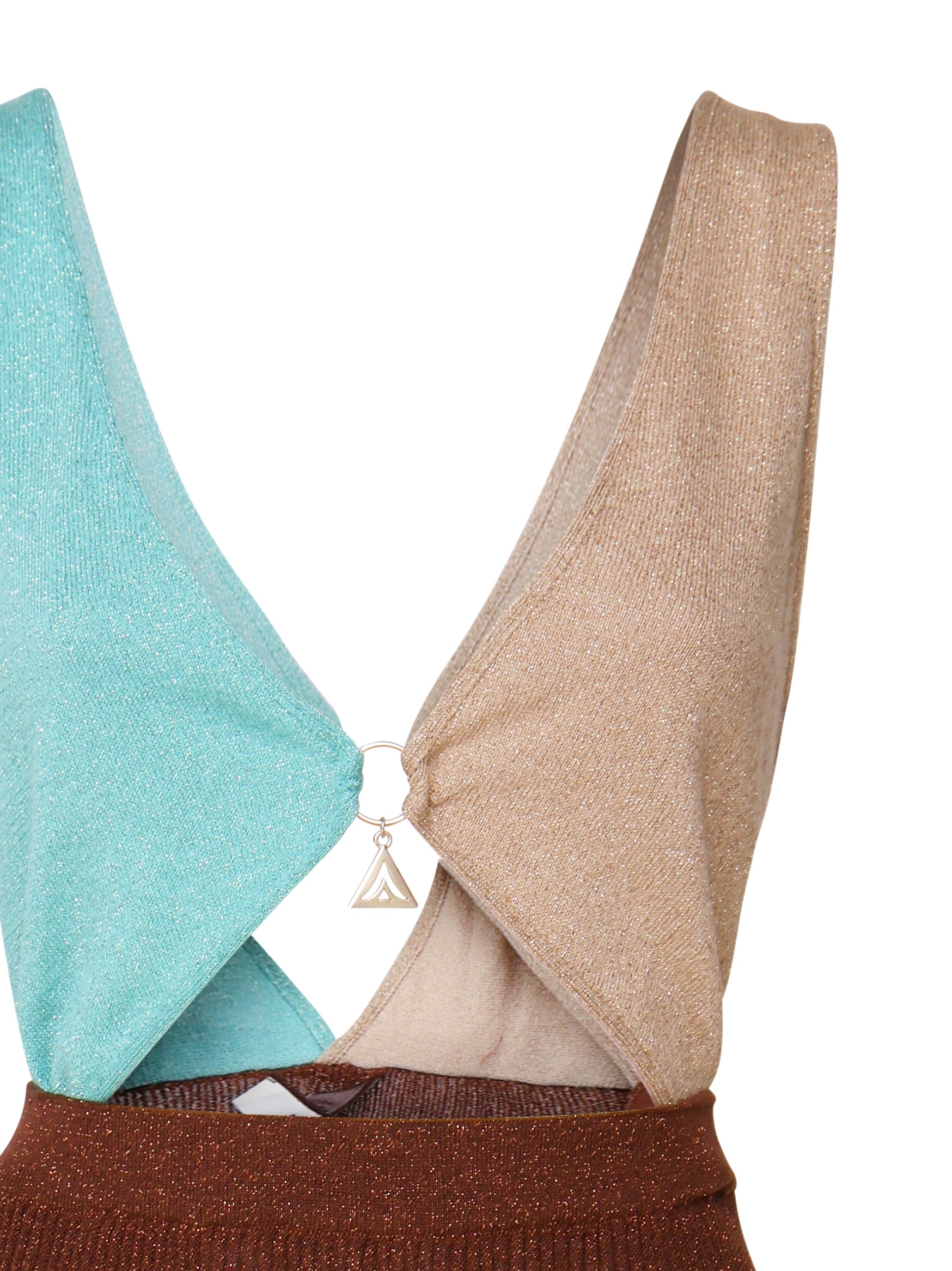 ISPIRED BY AKEP Dresses Brown, Beige Viscosa Poliammide Poliestere