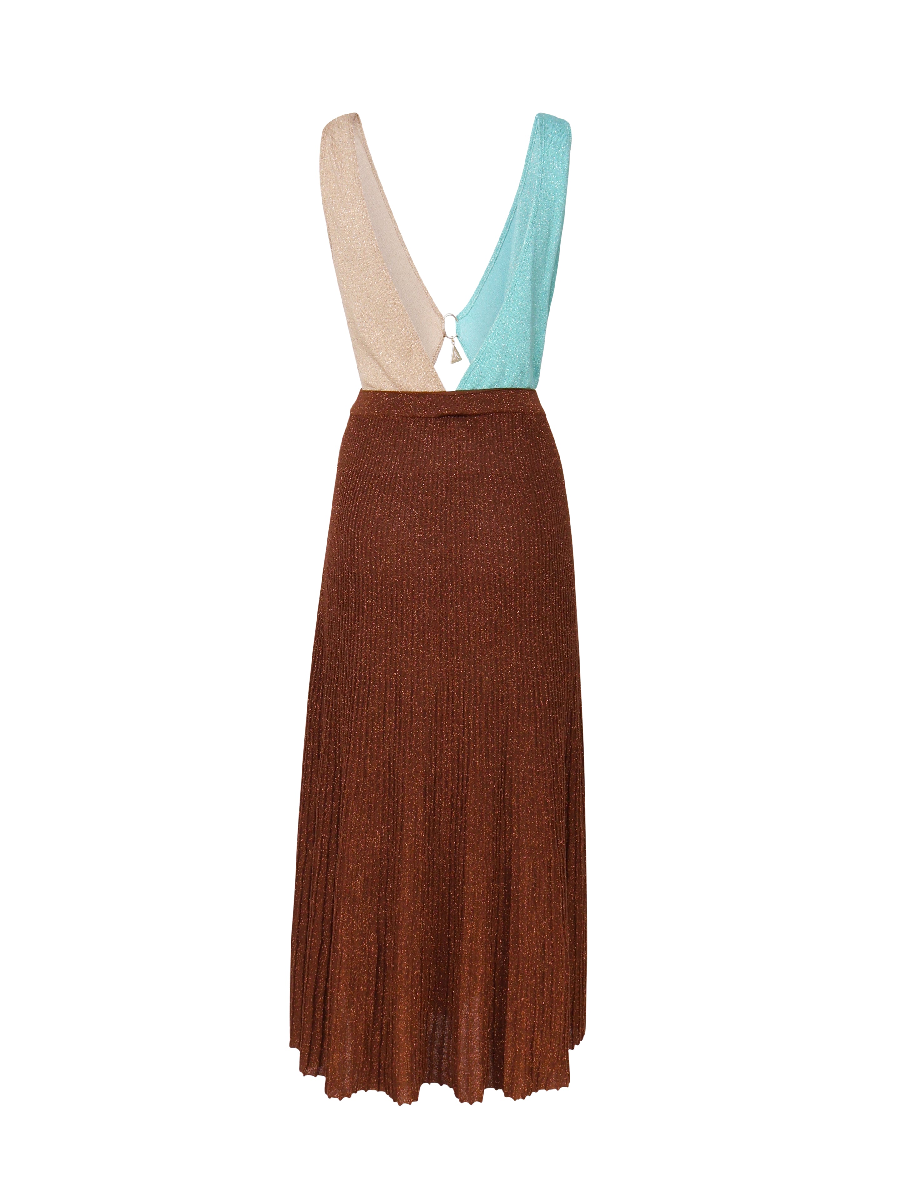 ISPIRED BY AKEP Dresses Brown, Beige Viscosa Poliammide Poliestere
