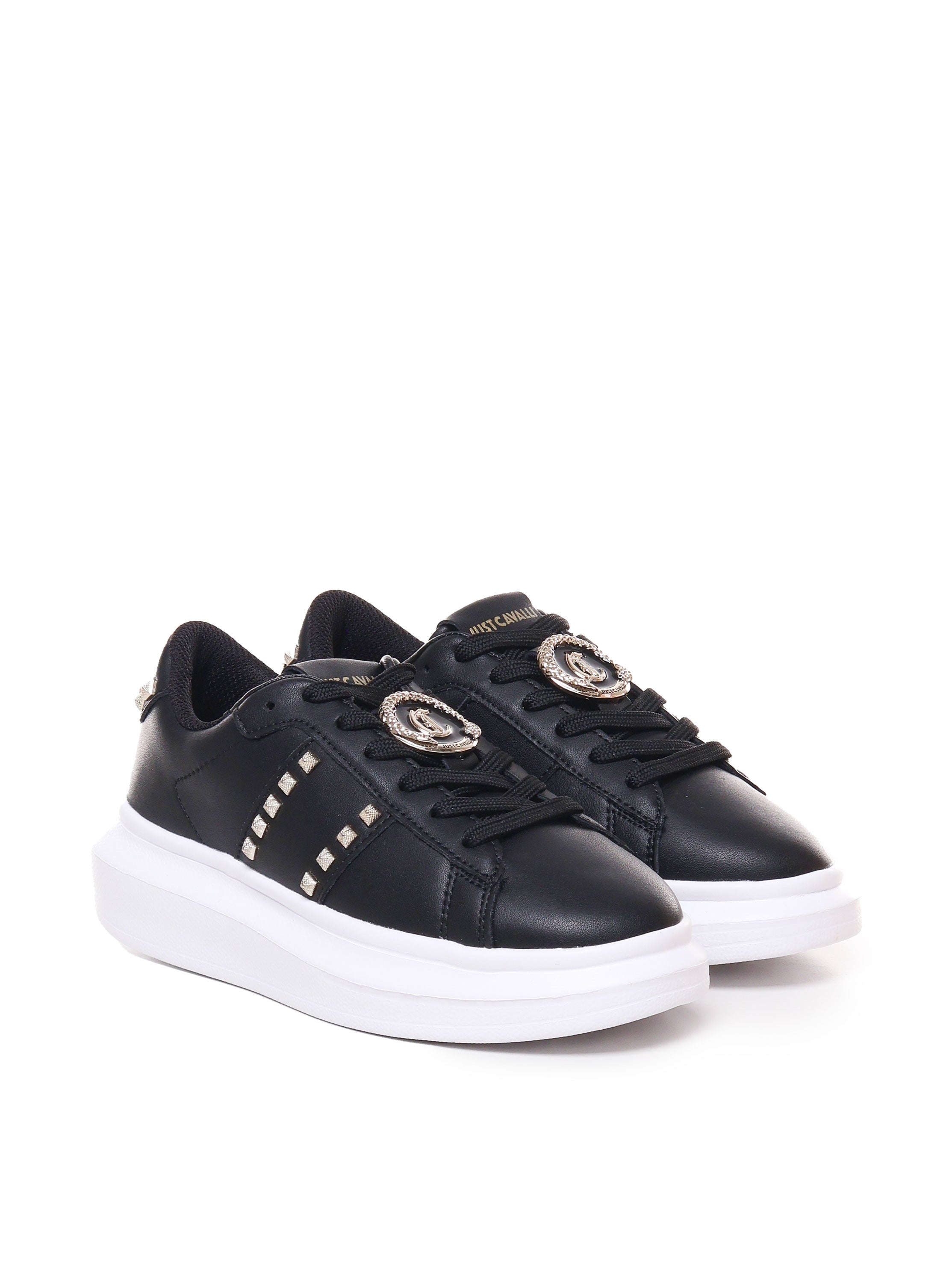 Just Cavalli Flat Shoes Black Tessuto 1:bovino Pu -