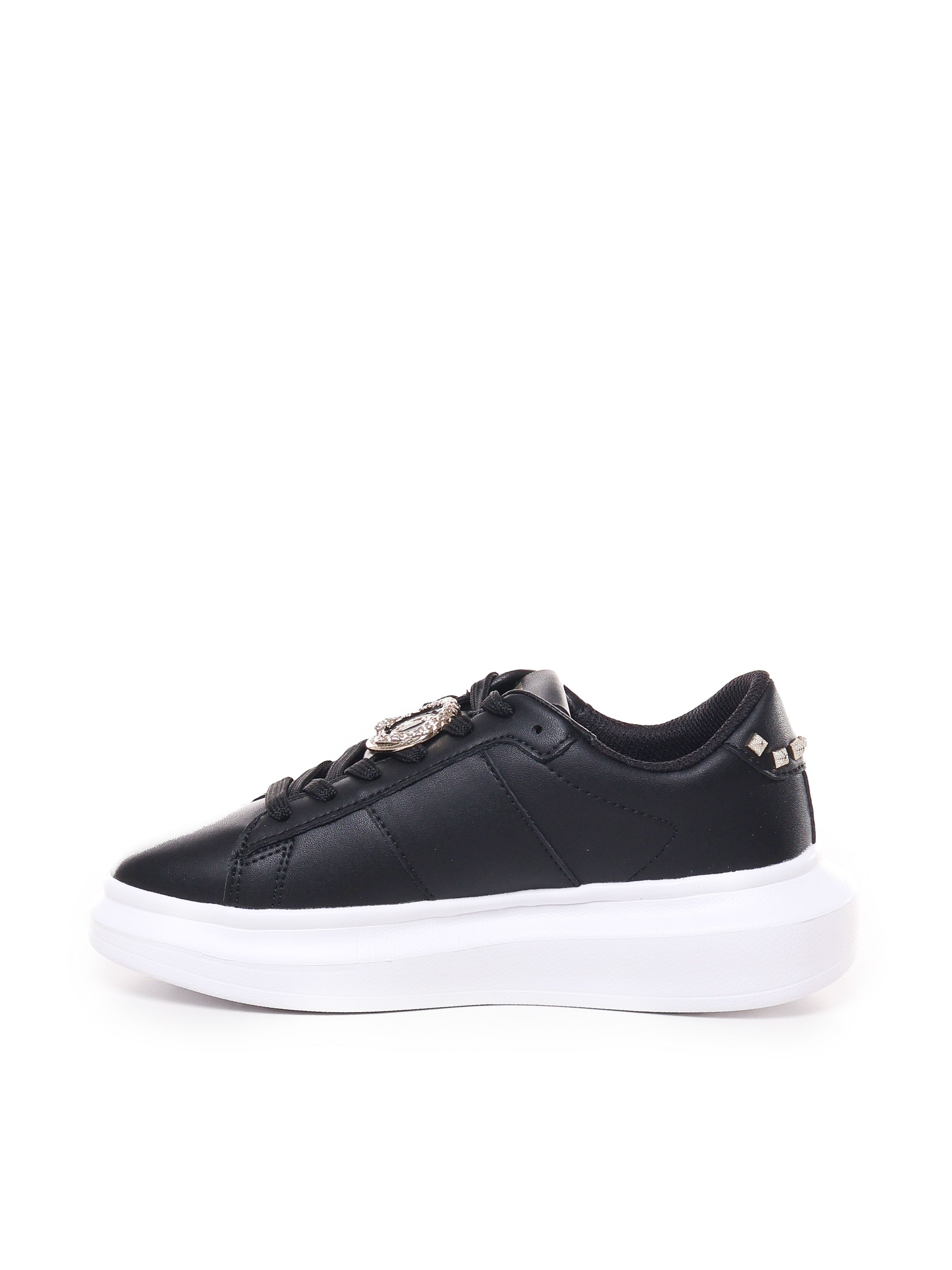 Just Cavalli Flat Shoes Black Tessuto 1:bovino Pu -