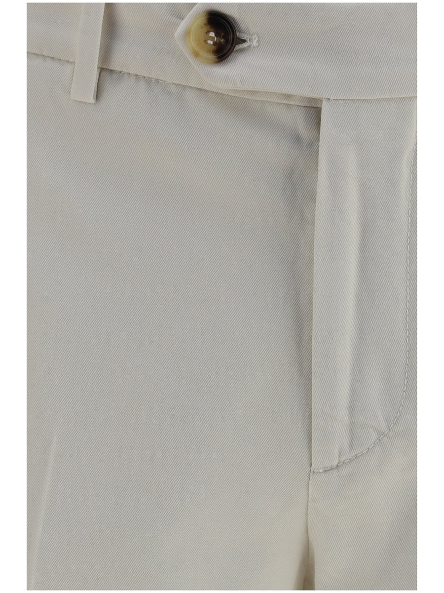 Pants Dyed Cotton White Trousers