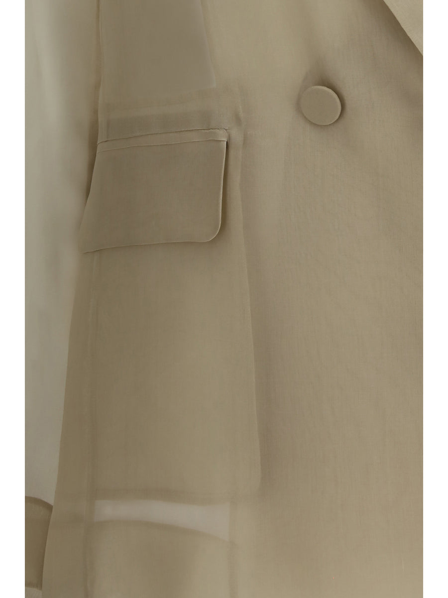 Jacket Slogan Silk Organza Sand