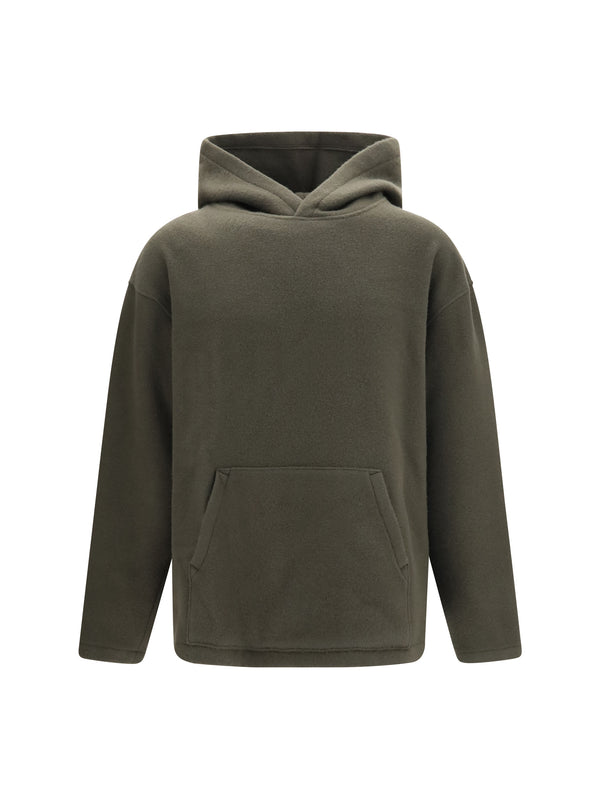 Hooded Sweater Taupe Fleece Wool Ovis Aries
