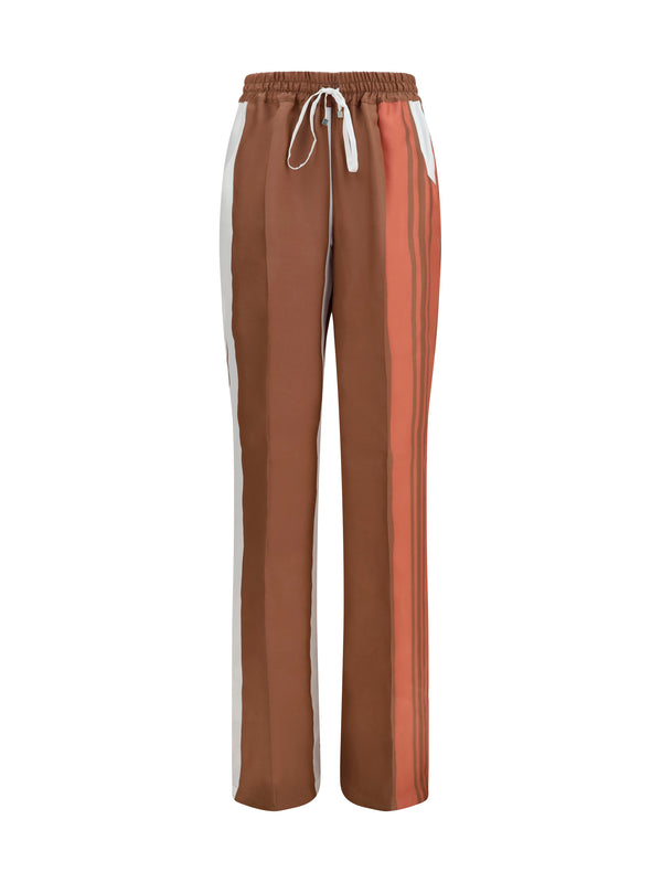 Kiton 100% Silk trousers in pink