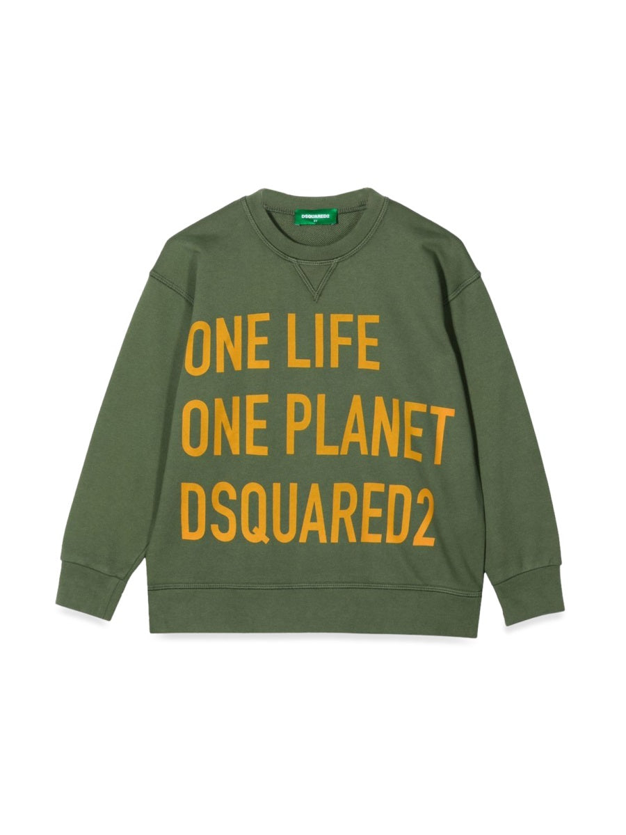Sweatshirt One Life Planet Green Cotton Sweatshirts