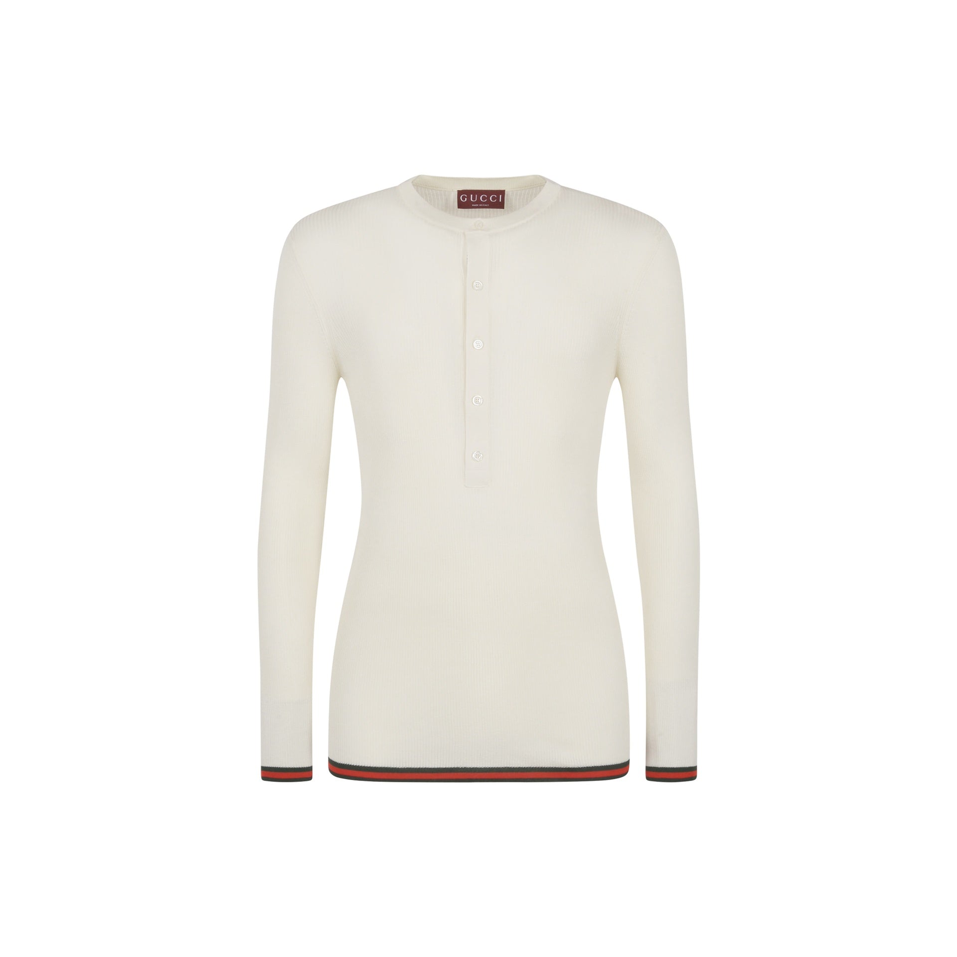 Ribbed-Knit Silk T-Shirt White