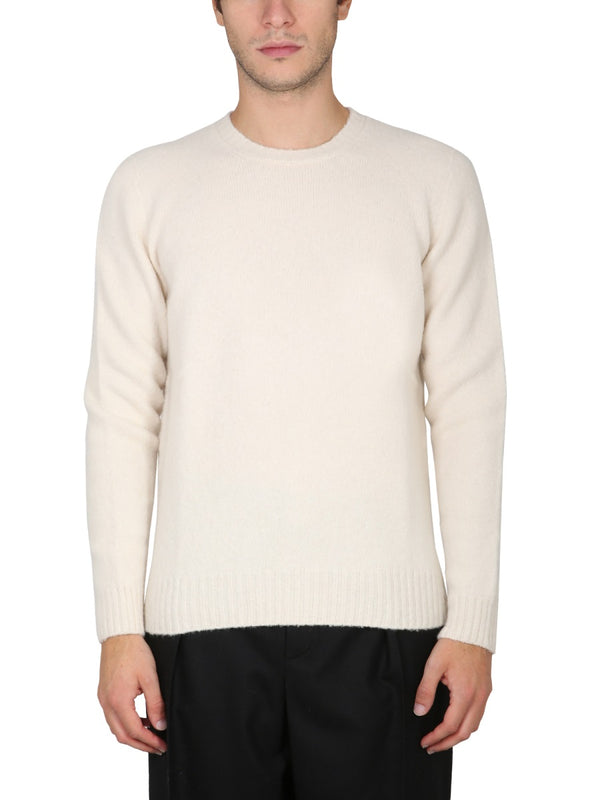 Wool Crew Neck Sweater White Jumpers