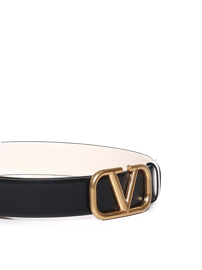 Valentino Garavani Belts Nero/light Ivory Calfskin