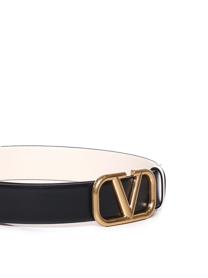 Valentino Garavani Belts Black, Ivory Calfskin
