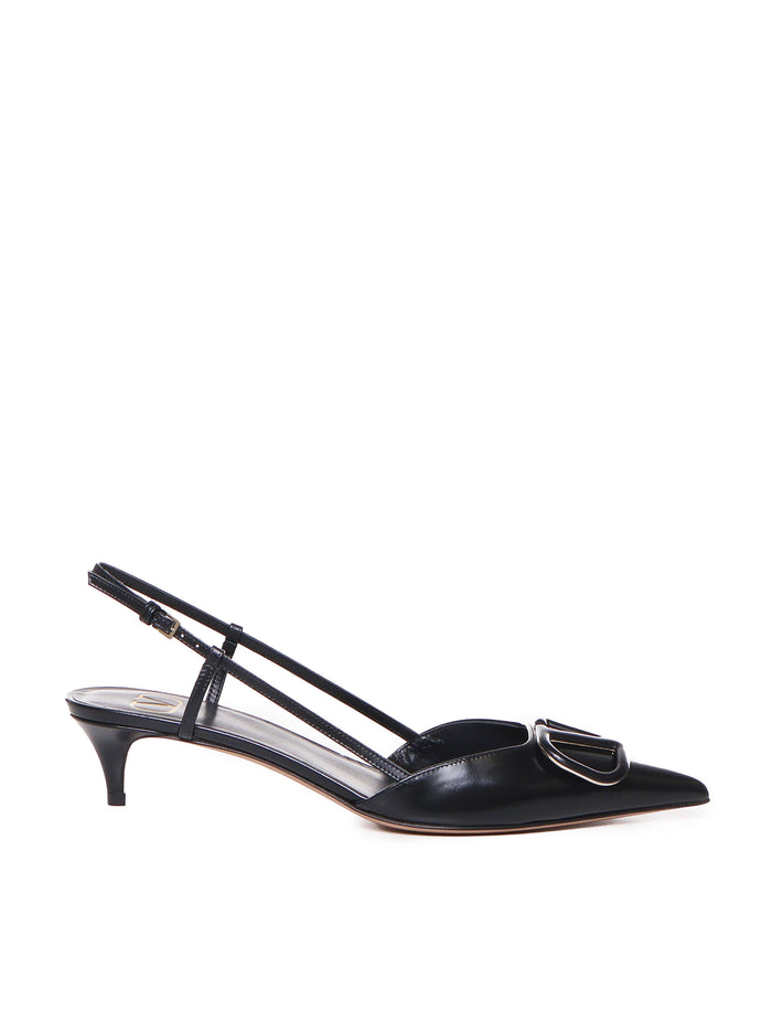 Valentino Garavani With Heel Black Calf Leather - Bos Taurus