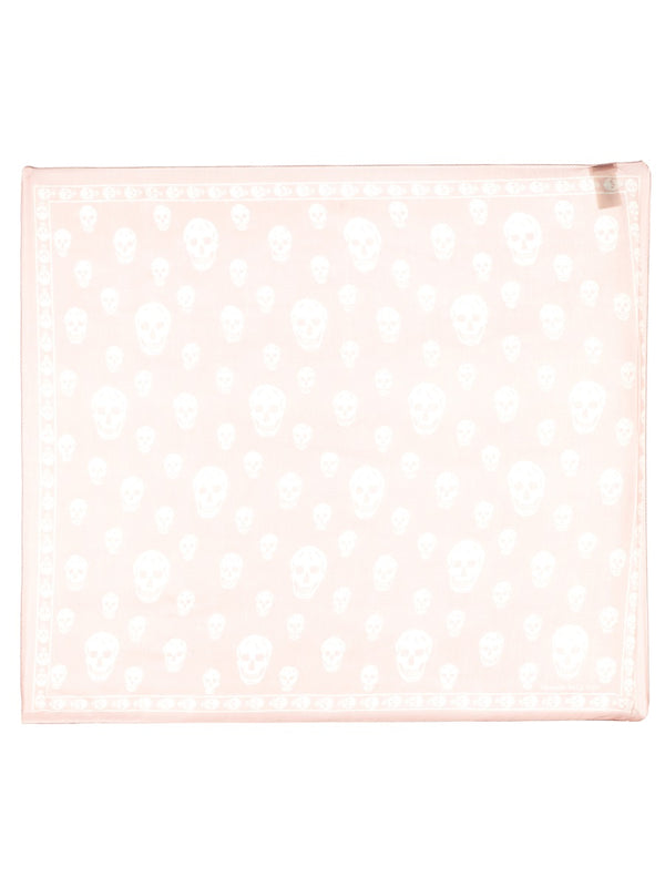 Classic Skull Scarf Pink Silk