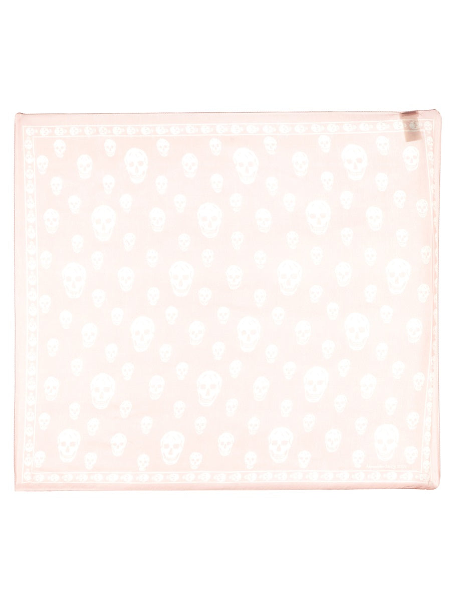 Classic Skull Scarf Pink Silk