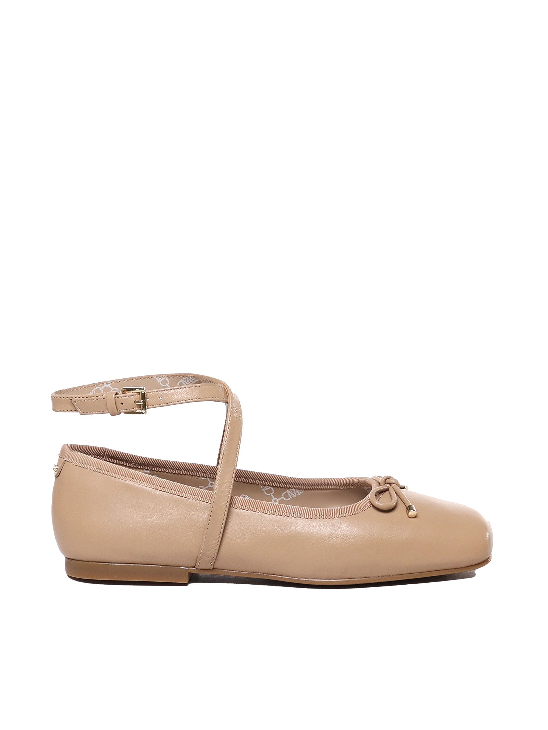 Michael Kors Flat Shoes Brown Sheep Leather