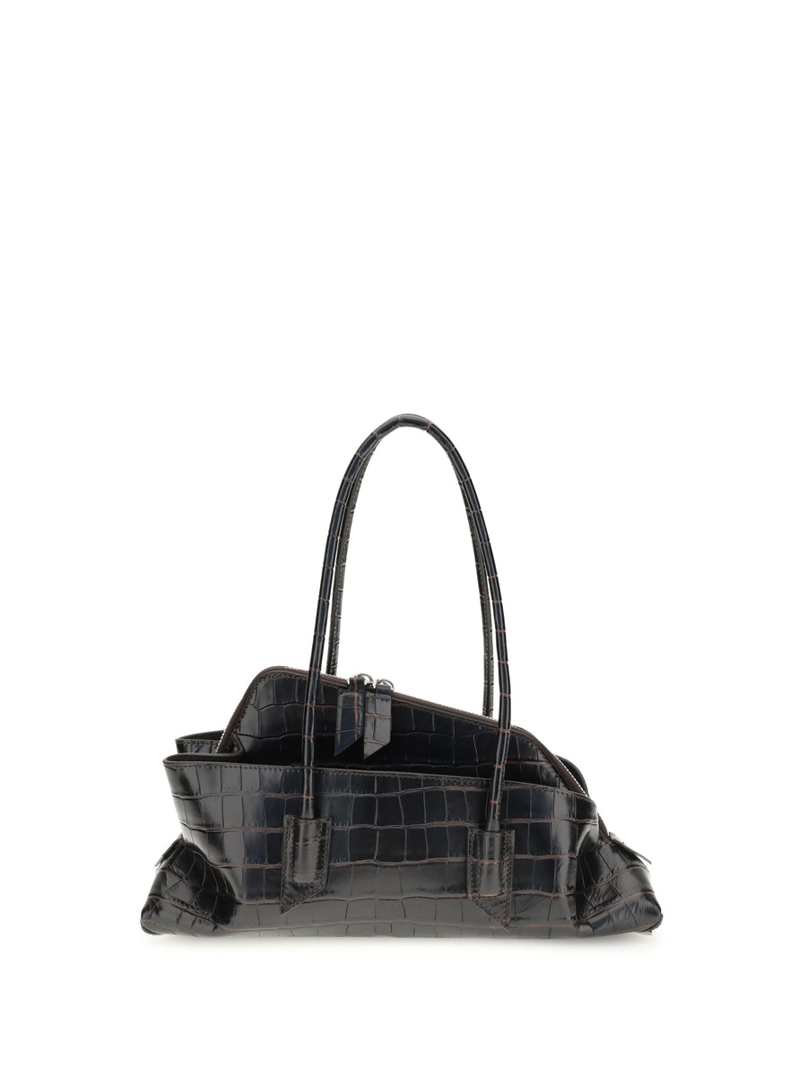 The Attico 100% Calf Leather Bos Taurus shoulder bag in black