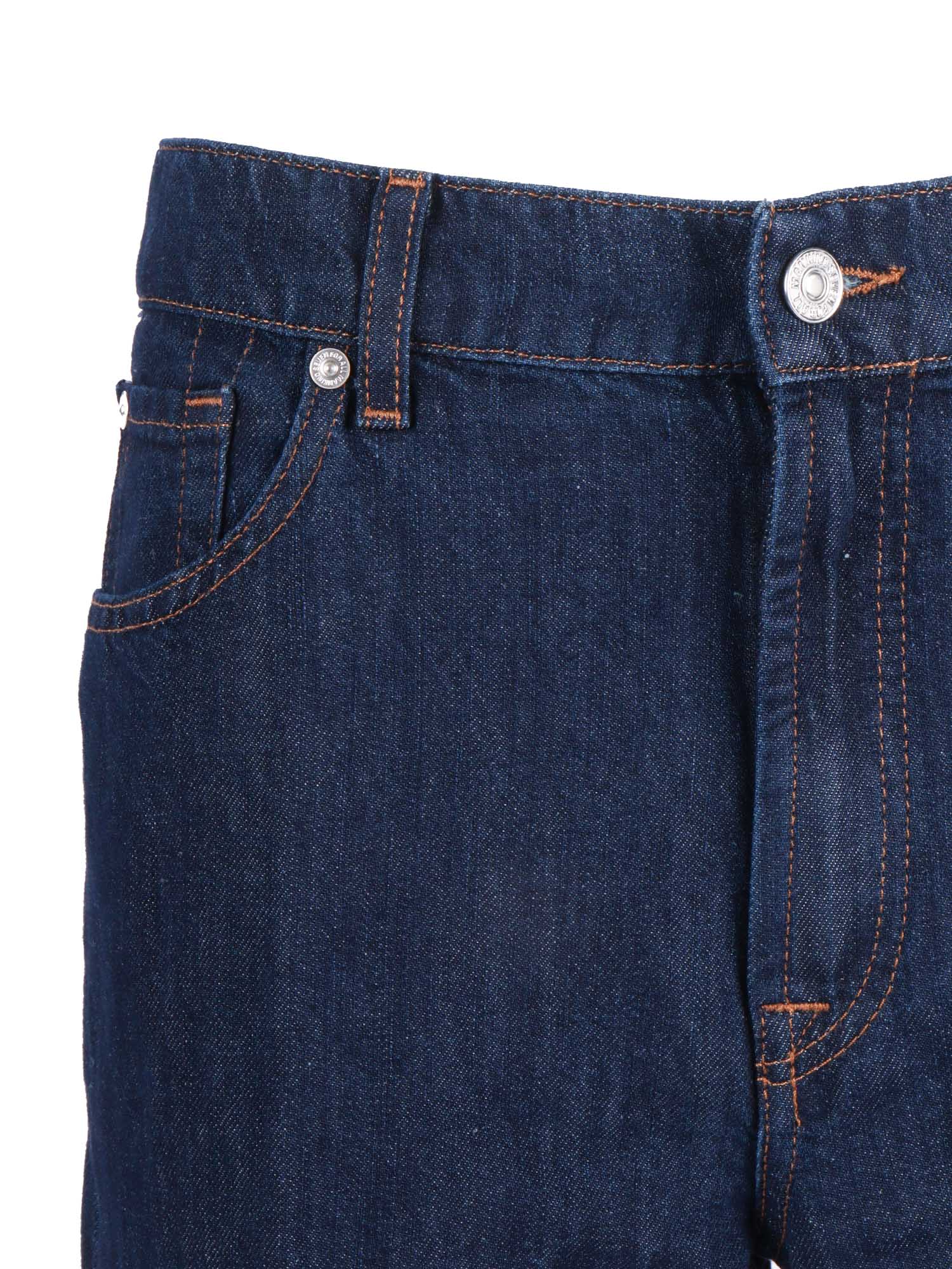 Stovepipe Straight Blue Cotton Linen Jean