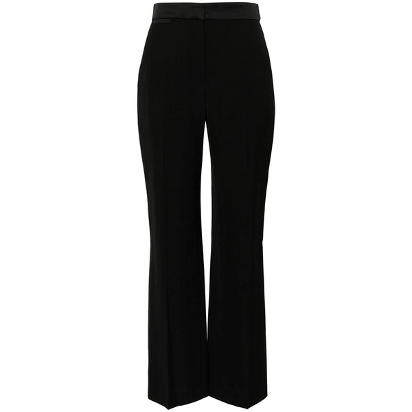 Casablanca Black Pressed Crease Trousers : Silk Straight